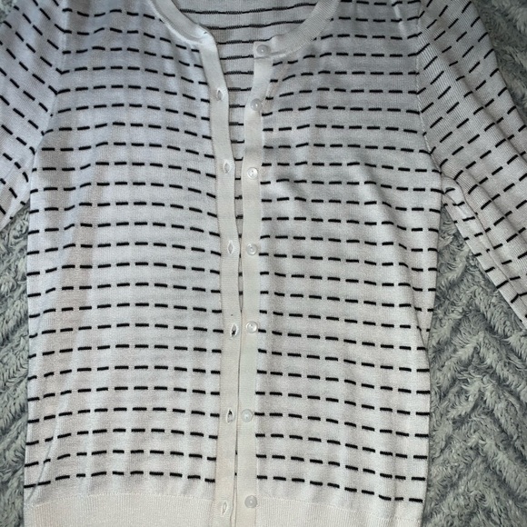 Halogen Black & White Striped Cardigan - Picture 3 of 4